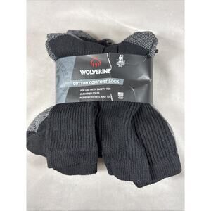 Wolverine Women's Wool Large Socks 9-13 Black And Gray Total 6 Pairs